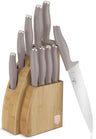 Berlinger Haus Messenblok Taupe 10-delig - Koksmes, Broodmes, Santokumes, Officemes, Schilmes & 4 Steakmessen