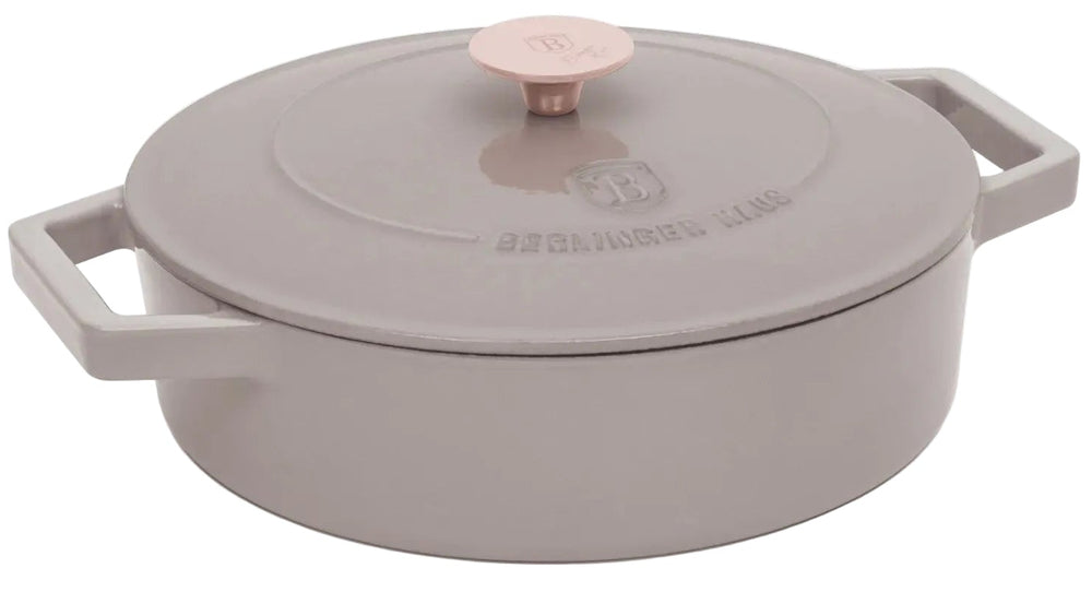 Berlinger Haus Hapjespan / Sauteerpan Taupe - Gietijzer - ø 26 cm - geschikt voor alle warmtebronnen - geëmailleerde anti-aanbaklaag
