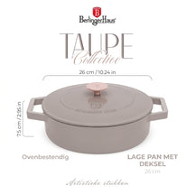 Berlinger Haus Hapjespan / Sauteerpan Taupe - Gietijzer - ø 26 cm - geschikt voor alle warmtebronnen - geëmailleerde anti-aanbaklaag