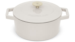 Berlinger Haus Braadpan Mat Crème - Gietijzer - ø 24 cm - geschikt voor alle warmtebronnen - geëmailleerde anti-aanbaklaag