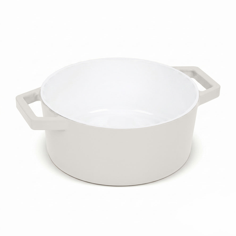 Berlinger Haus Braadpan Mat Crème - Gietijzer - ø 24 cm - geschikt voor alle warmtebronnen - geëmailleerde anti-aanbaklaag