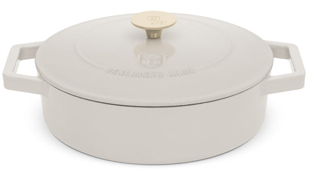 Berlinger Haus Hapjespan / Sauteerpan Mat Crème - Gietijzer - ø 26 cm - geschikt voor alle warmtebronnen - geëmailleerde anti-aanbaklaag