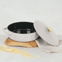 Berlinger Haus Hapjespan / Sauteerpan Mat Crème - Gietijzer - ø 26 cm - geschikt voor alle warmtebronnen - geëmailleerde anti-aanbaklaag