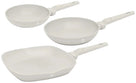 Berlinger Haus Koekenpannenset Mat Crème 3-Delig - Koekenpan ø 20 & 24 cm, Grillpan 28 cm - Geschikt voor alle warmtebronnen