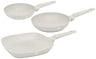 Berlinger Haus Koekenpannenset Mat Crème 3-Delig - Koekenpan ø 20 & 24 cm, Grillpan 28 cm - Geschikt voor alle warmtebronnen