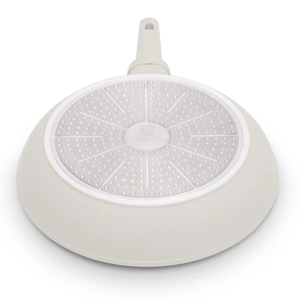 Berlinger Haus Koekenpannenset Mat Crème 3-Delig - Koekenpan ø 20 & 24 cm, Grillpan 28 cm - Geschikt voor alle warmtebronnen