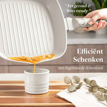 Berlinger Haus Koekenpannenset Mat Crème 3-Delig - Koekenpan ø 20 & 24 cm, Grillpan 28 cm - Geschikt voor alle warmtebronnen