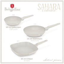 Berlinger Haus Koekenpannenset Mat Crème 3-Delig - Koekenpan ø 20 & 24 cm, Grillpan 28 cm - Geschikt voor alle warmtebronnen
