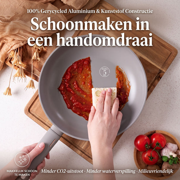 Berlinger Haus Wokpan Taupe ø 28 cm - geschikt voor alle warmtebronnen - standaard anti-aanbaklaag
