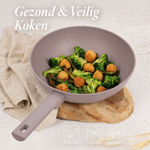Berlinger Haus Wokpan Taupe ø 28 cm - geschikt voor alle warmtebronnen - standaard anti-aanbaklaag