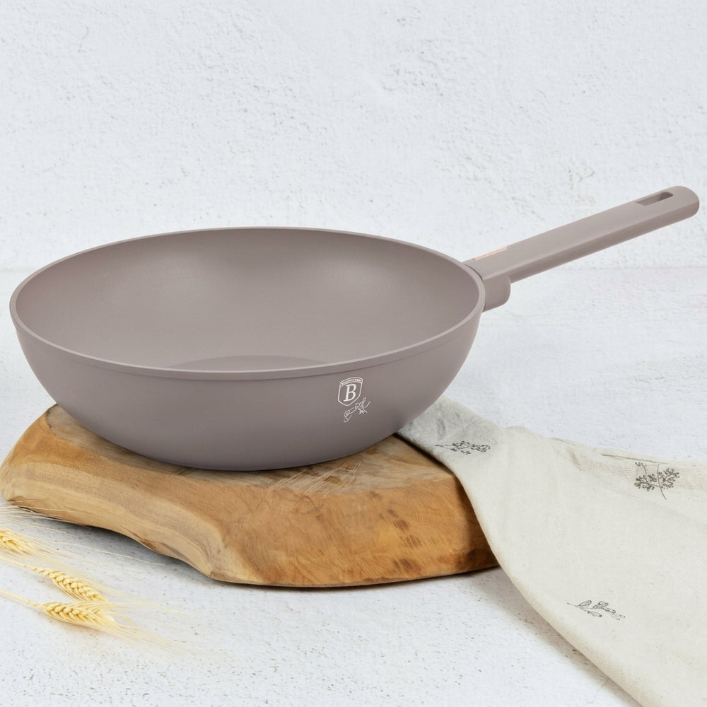 Berlinger Haus Wokpan Taupe ø 28 cm - geschikt voor alle warmtebronnen - standaard anti-aanbaklaag