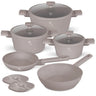 Berlinger Haus Pannenset Taupe 7-Delig - Kookpan ø 20, 24, 28 cm & Koekenpan ø 20, 24 cm - geschikt voor alle warmtebronnen