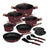 BerlingerHaus Pannenset Nordic Mat Bordeaux 11-Delig - Kookpan ø 20, 24, 28 cm, Koekenpan ø 24, 28 cm & Steelpan ø 16 cm - Geschikt voor alle warmtebronnen