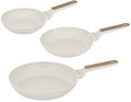 Berlinger Haus Koekenpannenset Nordic Mat Crème 3-Delig - ø 20, 24 & 28 cm - geschikt voor alle warmtebronnen - standaard anti-aanbaklaag