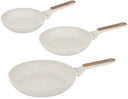 Berlinger Haus Koekenpannenset Nordic Mat Crème 3-Delig - ø 20, 24 & 28 cm - geschikt voor alle warmtebronnen - standaard anti-aanbaklaag