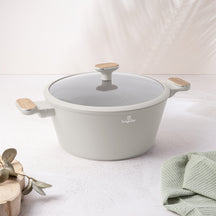 Berlinger Haus Pannenset Nordic Mat Crème 11-Delig - Kookpan ø 20, 24, 28 cm, Koekenpan ø 24, 28 cm & Steelpan ø 16 cm - geschikt voor alle warmtebronnen