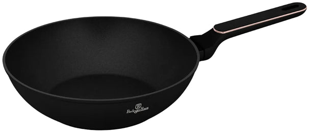 Berlinger Haus Wokpan Zwart Roségoud ø 28 cm - geschikt voor alle warmtebronnen - standaard anti-aanbaklaag