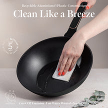 Berlinger Haus Wokpan Zwart Roségoud ø 28 cm - geschikt voor alle warmtebronnen - standaard anti-aanbaklaag