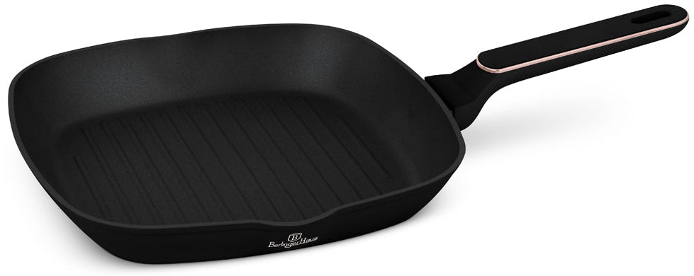 Berlinger Haus Grillpan Zwart Rosègoud 28 x 28 cm - geschikt voor alle warmtebronnen - standaard anti-aanbaklaag