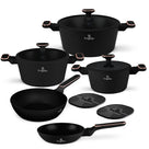 Berlinger Haus Pannenset  Zwart Roségoud 7-Delig - Kookpan ø 20, 24, 28 cm & Koekenpan ø 20, 24 cm - geschikt voor alle warmtebronnen