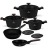 Berlinger Haus Pannenset  Zwart Roségoud 7-Delig - Kookpan ø 20, 24, 28 cm & Koekenpan ø 20, 24 cm - geschikt voor alle warmtebronnen
