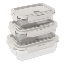 Berlinger Haus Glazen Vershoudbakjes Mat Crème - 3-delig - 570 ml, 840 ml & 1.18 Liter
