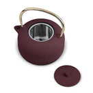 Berlinger Haus Theepot met RVS Filter - Gietijzer Mat Bordeaux - 1 Liter