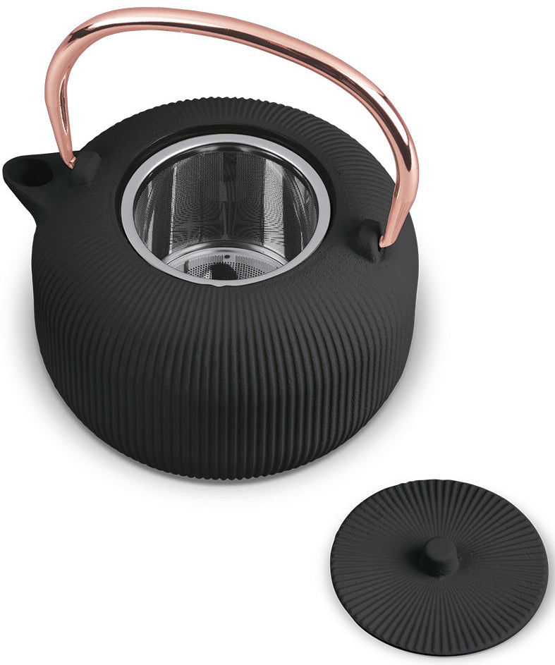 Berlinger Haus Theepot met RVS Filter - Gietijzer Zwart Roségoud - 1 Liter
