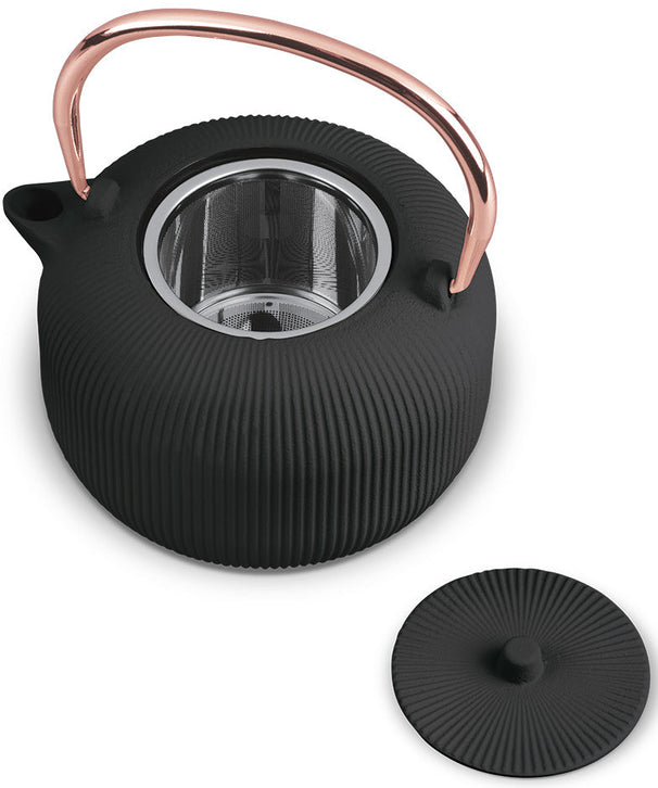 Berlinger Haus Theepot met RVS Filter - Gietijzer Zwart Roségoud - 1 Liter
