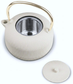 Berlinger Haus Theepot met RVS Filter - Gietijzer Mat Crème - 1 Liter