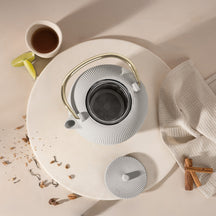 Berlinger Haus Theepot met RVS Filter - Gietijzer Mat Crème - 1 Liter