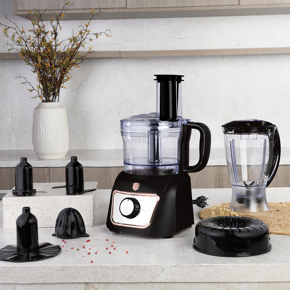 Berlinger Haus Keukenmachine / Foodprocessor 8-in-1 Zwart Roségoud - 500W