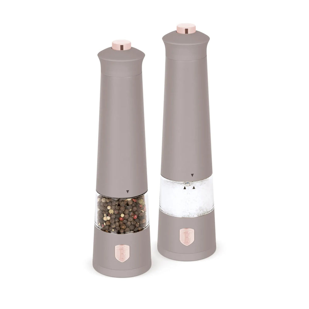 Berlinger Haus Elektrische Peper- en Zoutmolen Set Taupe - Keramische Molen - 2-Delig