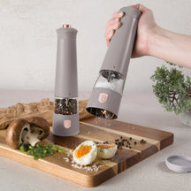 Berlinger Haus Elektrische Peper- en Zoutmolen Set Taupe - Keramische Molen - 2-Delig