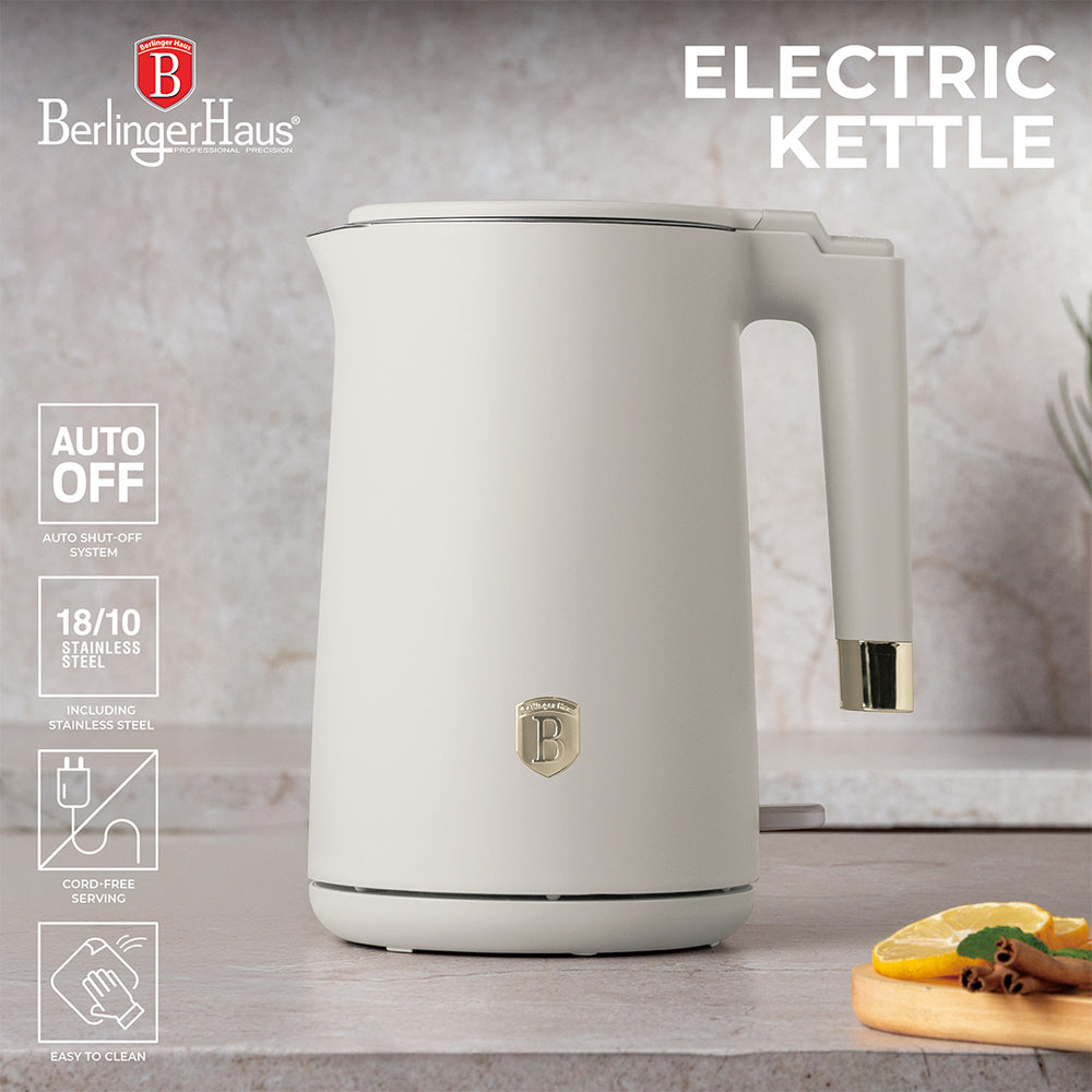 Berlinger Haus Waterkoker Dubbelwandig Mat Crème - 1.7 Liter - 1800W