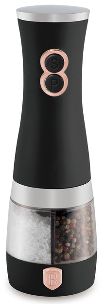 Berlinger Haus Elektrische Peper- en Zoutmolen Zwart Roségoud - 2-in-1 - Keramische Molen