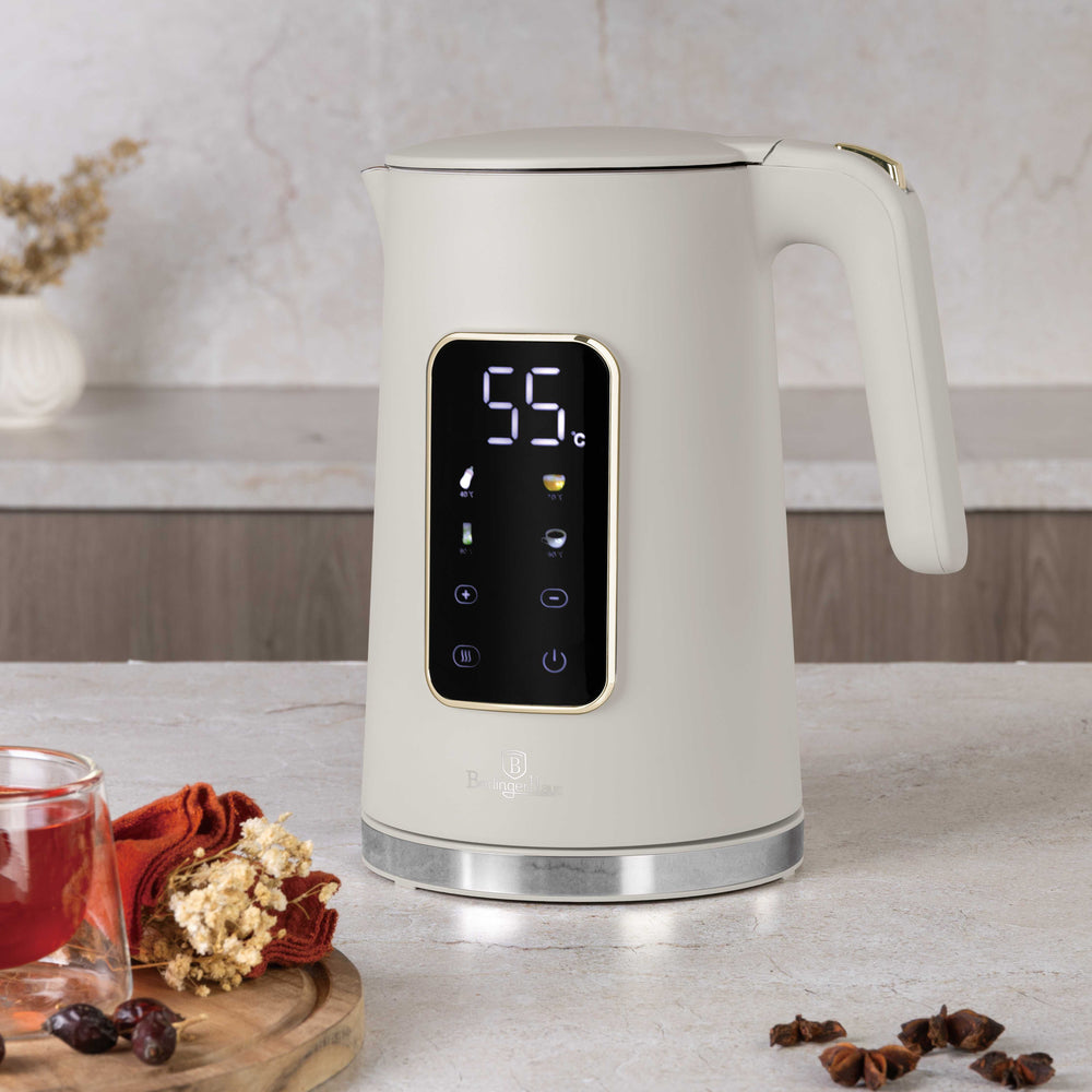Berlinger Haus Waterkoker Digitaal Mat Crème - Temperatuurinstelling - 1.7 Liter - 2200W