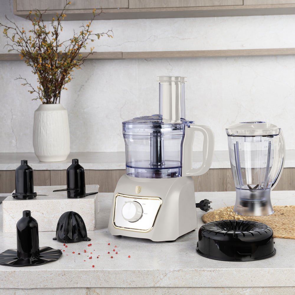 Berlinger Haus Keukenmachine / Foodprocessor 8-in-1 Mat Crème - 500W