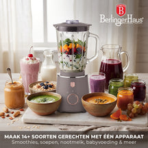 Berlinger Haus Blender Taupe - Glazen Kan - 1.5 Liter - 1000W