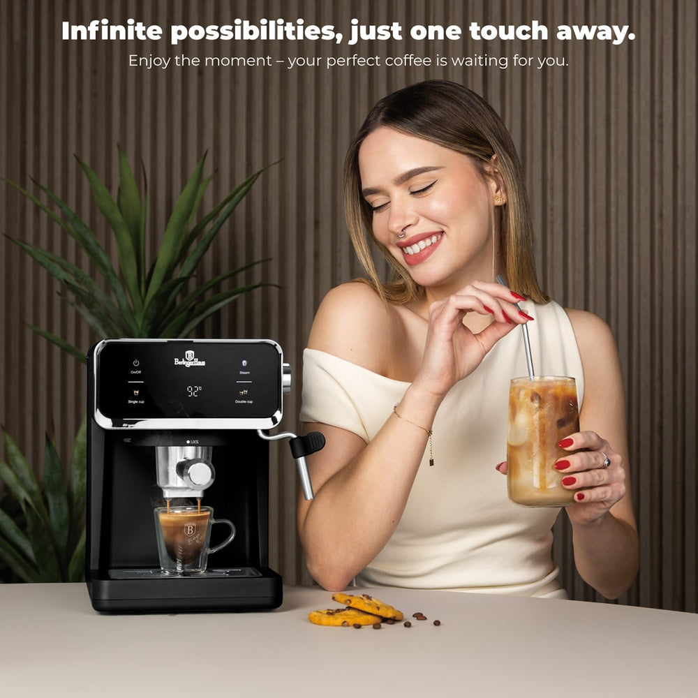 BerlingerHaus Espressomachine / Pistonmachine Digitaal Mat Zwart - 3-in-1 - 20 Bar - 1.0 Liter
