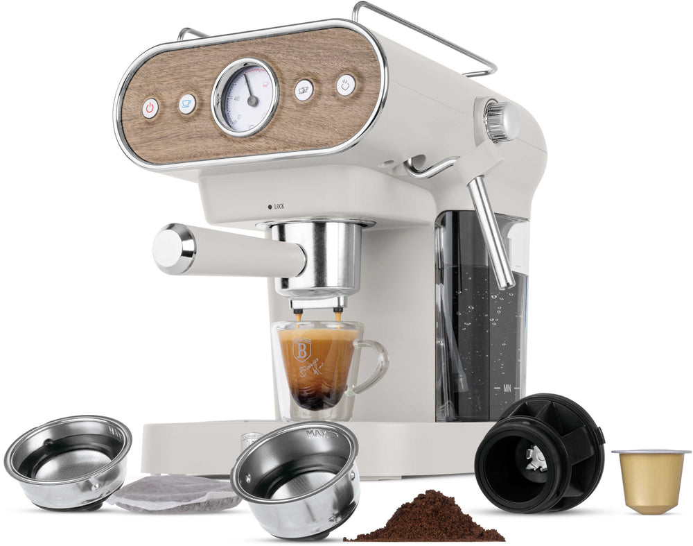 Berlinger Haus Espressomachine / Pistonmachine Digitaal Mat Crème - 3-in-1 - 20 Bar - 1.02Liter