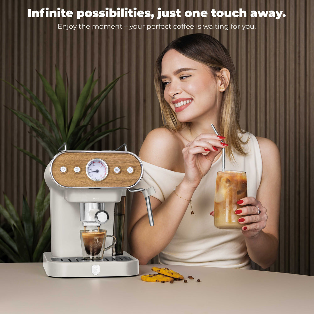 Berlinger Haus Espressomachine / Pistonmachine Digitaal Mat Crème - 3-in-1 - 20 Bar - 1.02Liter