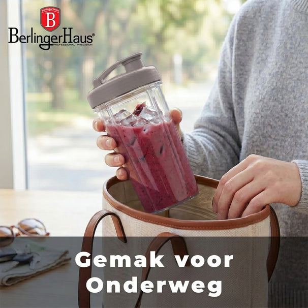 Berlinger Haus Smoothie Blender to Go Taupe - Inclusief 2 Bekers - 320W