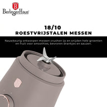 Berlinger Haus Smoothie Blender to Go Taupe - Inclusief 2 Bekers - 320W