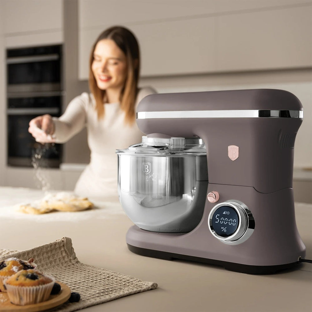 Berlinger Haus Keukenmachine Taupe - RVS Kom 6 Liter - 1500W