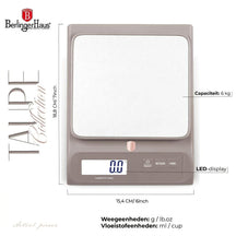 Berlinger Haus Keukenweegschaal Digitaal Taupe - Maximaal 6 kg