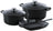 BK Pannenset Bourgogne Jet Black Gietijzer 3-delig - Braadpan ø 24, 28 cm & Grillpan 26x26 cm - geschikt voor alle warmtebronnen