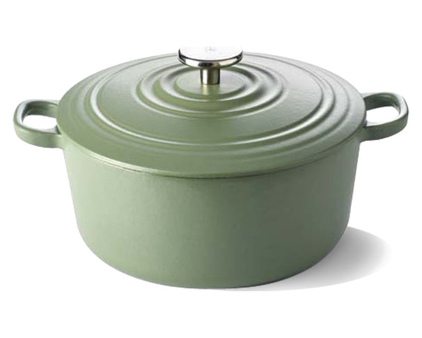 BK Braadpan Bourgogne Olive Green Gietijzer ø 24 cm / 4.2 Liter - geëmailleerde anti-aanbaklaag
