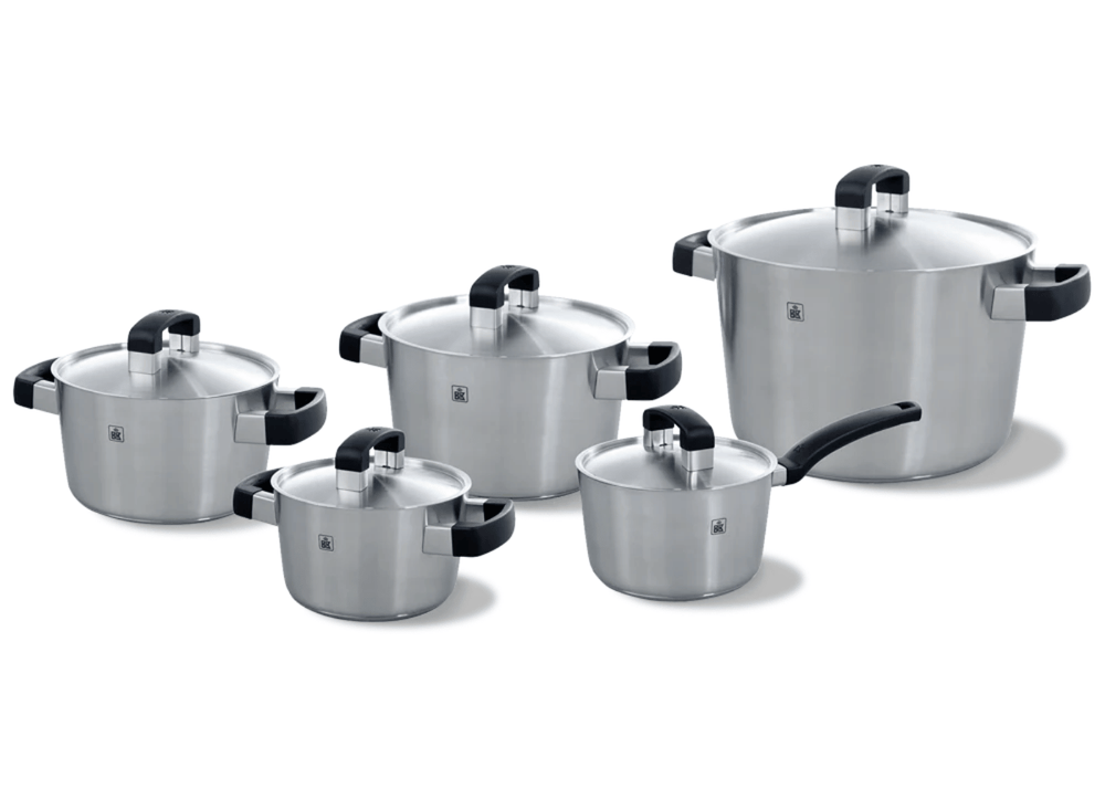 BK Pannenset Conical Cool 5-delig - RVS - Kookpan ø 16, 18, 20, 24 cm & Steelpan ø 16 cm