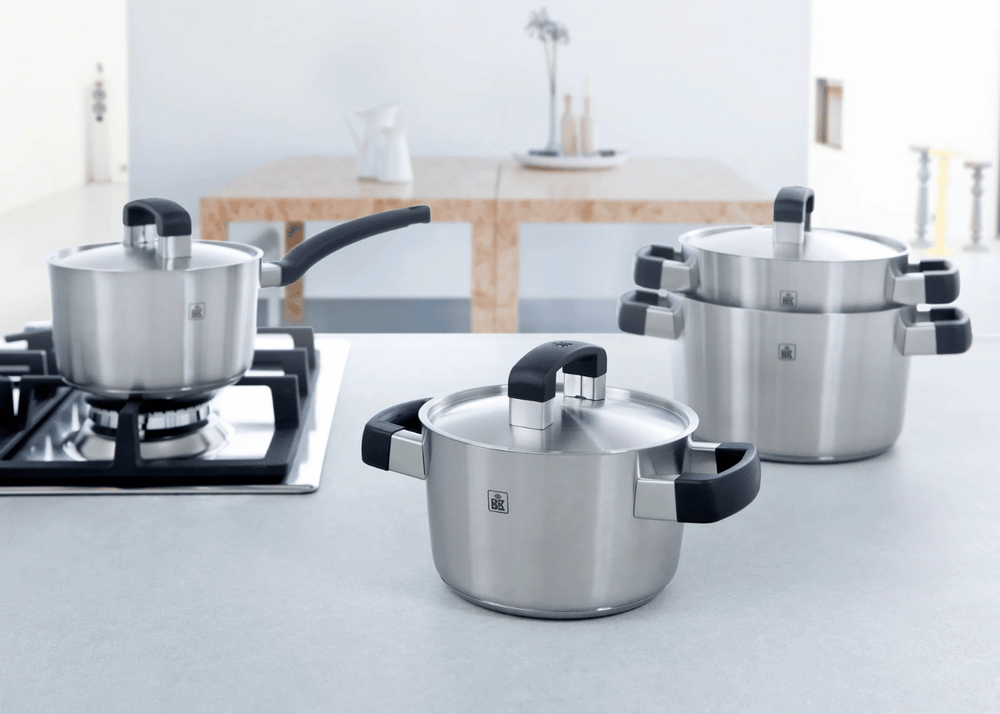 BK Pannenset Conical Cool 5-delig - RVS - Kookpan ø 16, 18, 20, 24 cm & Steelpan ø 16 cm